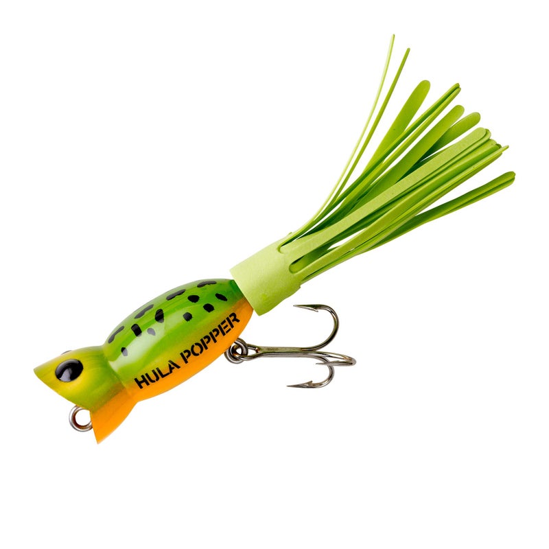 Arbogast Hula Popper Topwater Fishing Lure, Frog Yellow Belly, G730 (1 1/4 in, 3/16 oz) - Image 1